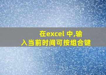 在excel 中,输入当前时间可按组合键